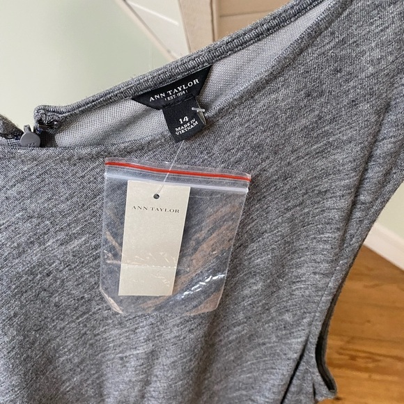 Ann Taylor Gray Sleeveless Dress NWT 14 - Picture 3 of 7